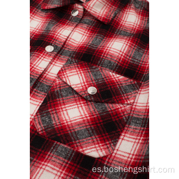 Camisa de franela gruesa de invierno a cuadros para hombre al por mayor